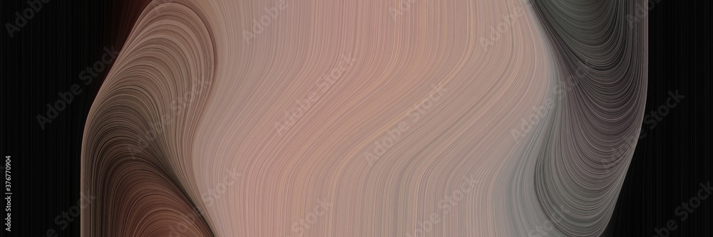 Fototapete abstract colorful designed horizontal header with gray gray, black and rosy brown colors. fluid curved lines with dynamic flowing waves and curves for poster or canvas