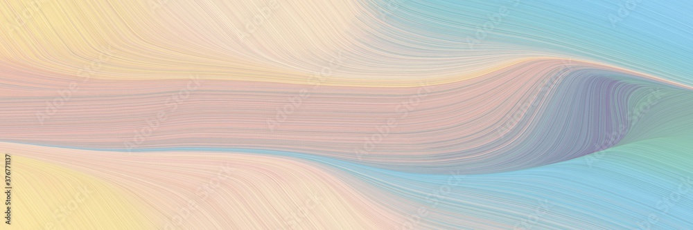 Poster abstract modern horizontal banner with pastel gray, pastel blue and baby pink colors. fluid curved l