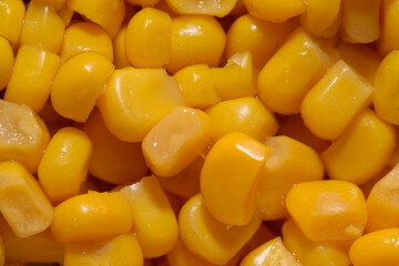 Yellow grains of corn macro, yellow grains texture