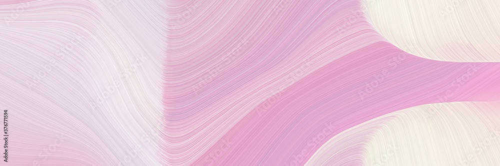 Poster abstract moving header design with thistle, linen and misty rose colors. fluid curved lines with dynamic flowing waves and curves for poster or canvas