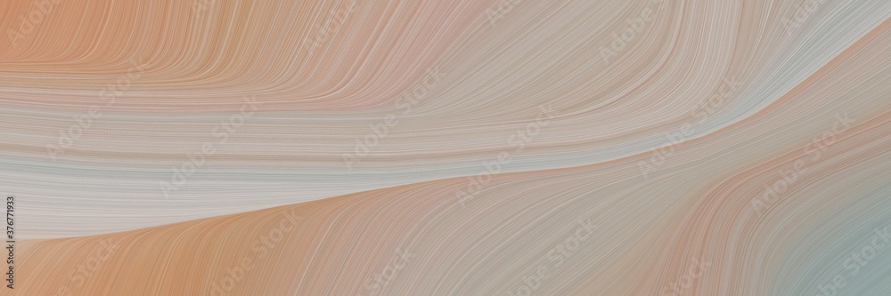 Poster abstract moving horizontal header with rosy brown, pastel gray and dark gray colors. fluid curved flowing waves and curves for poster or canvas