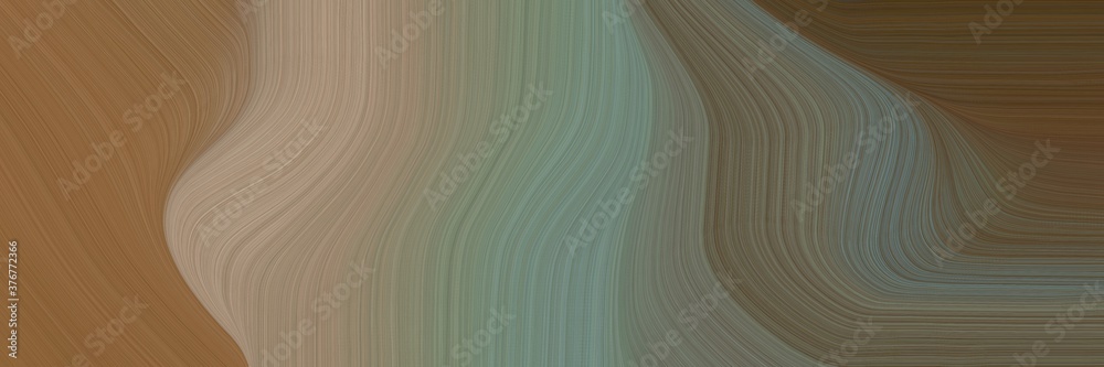 Poster abstract decorative horizontal header with pastel brown, old mauve and rosy brown colors. fluid curv