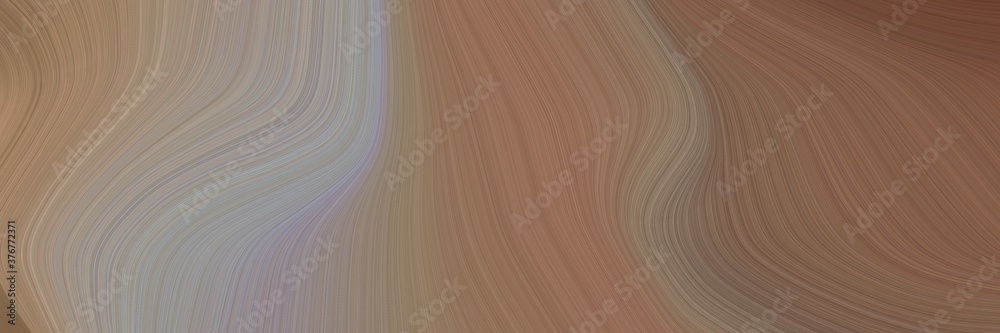 Aufkleber abstract flowing designed horizontal header with pastel brown, gray gray and dark gray colors. fluid curved lines with dynamic flowing waves and curves for poster or canvas