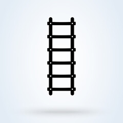 Step ladder or Career ladder icon or logo. Climbing Ladder concept. Stairs illustration.