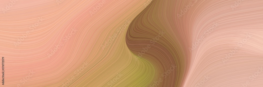 Aufkleber abstract artistic horizontal banner with burly wood, pastel brown and peru colors. fluid curved line