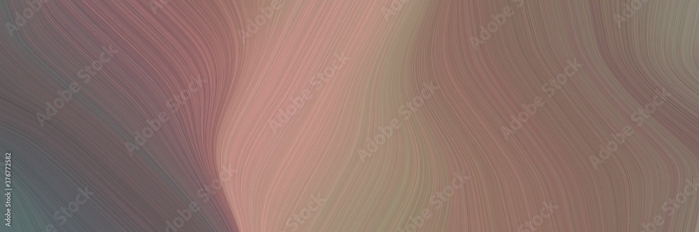 Aufkleber abstract modern banner with pastel brown, rosy brown and dim gray colors. fluid curved lines with dy