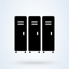 School lockers or Shop lockers icon or logo. locker concept. There are several lockers illustration.
