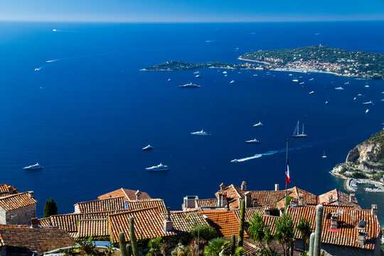 View of Saint-Jean-Cap-Ferrat, viewed from Eze, Antibes, Provence-Alpes-Cote dAzur, France