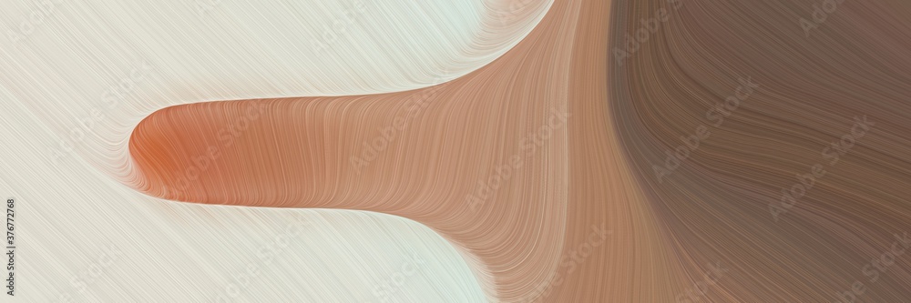 Leinwandbilder abstract dynamic horizontal header with pastel brown, light gray and dark salmon colors. fluid curve