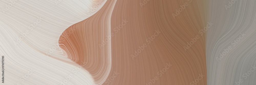 Poster abstract moving horizontal header with gray gray, light gray and pastel brown colors. fluid curved f