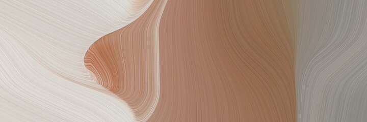 abstract moving horizontal header with gray gray, light gray and pastel brown colors. fluid curved flowing waves and curves for poster or canvas