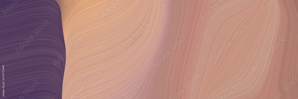 Fototapete abstract moving banner with rosy brown, old mauve and burly wood colors. fluid curved lines with dyn