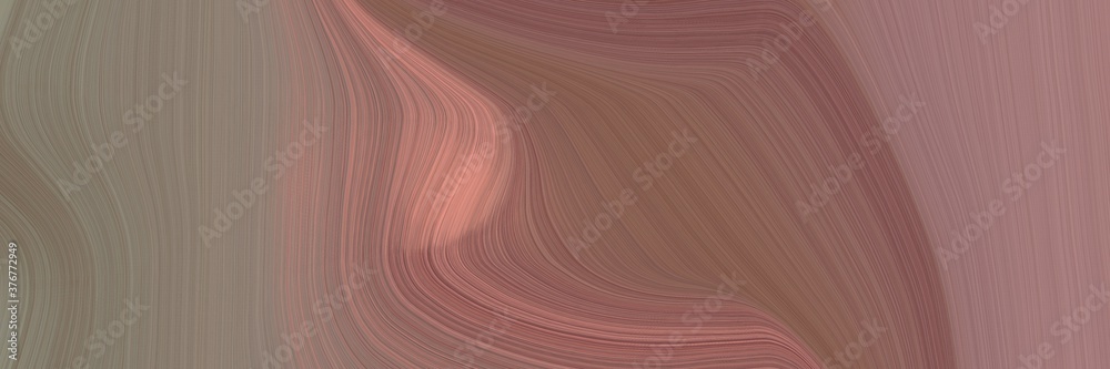 Poster abstract artistic header with pastel brown, rosy brown and dark salmon colors. fluid curved flowing waves and curves for poster or canvas