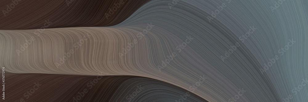 Poster abstract flowing horizontal header with dim gray, very dark pink and gray gray colors. fluid curved lines with dynamic flowing waves and curves for poster or canvas