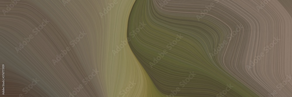 Poster abstract moving horizontal banner with pastel brown, gray gray and dark slate gray colors. fluid curved flowing waves and curves for poster or canvas