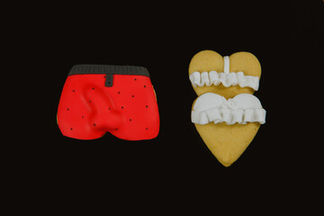 galletas en forma de ropa interior femenina y masculina