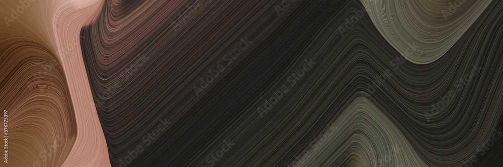 Poster abstract flowing horizontal header with very dark blue, rosy brown and pastel brown colors. fluid cu