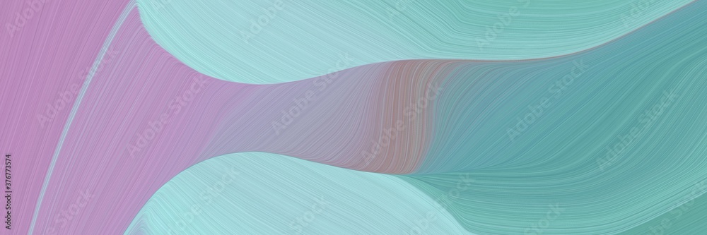 Poster abstract artistic header design with dark gray, cadet blue and light blue colors. fluid curved flowi