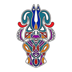 colorful tribal shaped vector illustration design for tattoos, t-shirt designs, sticker designs etc.