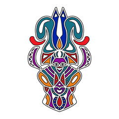 Fototapeta premium colorful tribal shaped vector illustration design for tattoos, t-shirt designs, sticker designs etc.