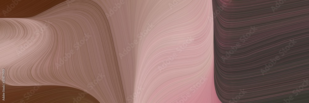 Leinwandbilder abstract decorative horizontal banner with gray gray, pastel brown and dark slate gray colors. fluid curved lines with dynamic flowing waves and curves for poster or canvas