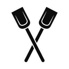two oars icon, silhouette style