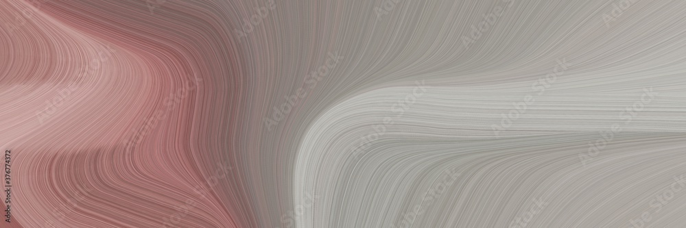 Poster abstract dynamic banner with rosy brown, pastel brown and silver colors. fluid curved lines with dynamic flowing waves and curves for poster or canvas