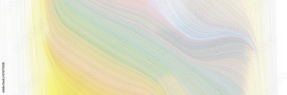 Poster abstract artistic horizontal header with light gray, khaki and white smoke colors. fluid curved flowing waves and curves for poster or canvas