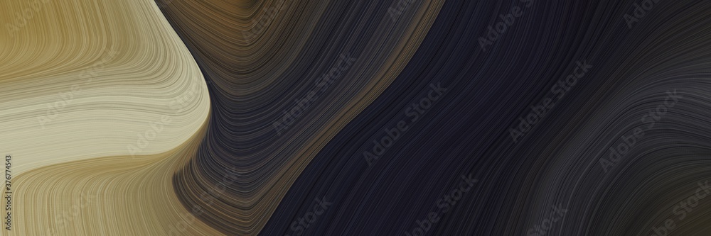 Poster abstract dynamic horizontal banner with rosy brown, very dark blue and pastel brown colors. fluid cu