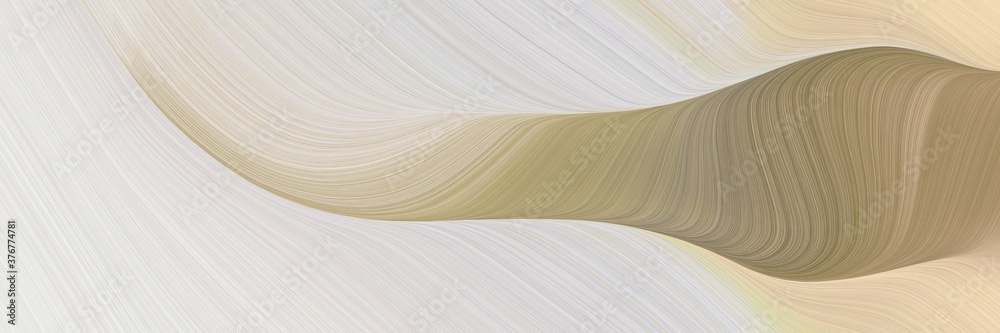 Poster abstract dynamic header design with light gray, gray gray and tan colors. fluid curved flowing waves and curves for poster or canvas