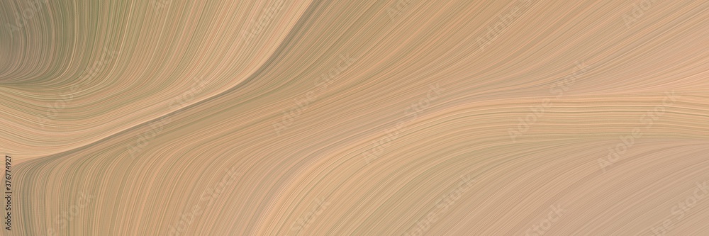 Poster abstract decorative horizontal header with tan, pastel brown and gray gray colors. fluid curved flow