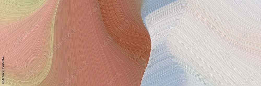 Poster abstract surreal horizontal header with pastel gray, light gray and rosy brown colors. fluid curved 