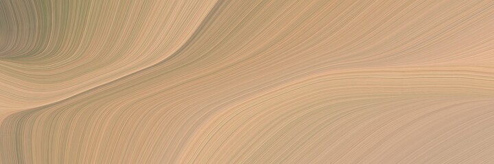 abstract decorative horizontal header with tan, pastel brown and gray gray colors. fluid curved flowing waves and curves for poster or canvas
