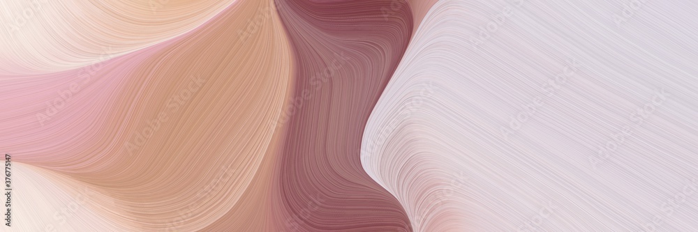 Poster abstract colorful header design with pastel gray, light gray and pastel brown colors. fluid curved f
