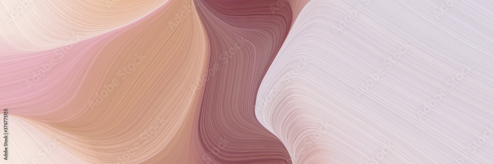Poster abstract surreal banner design with pastel gray, light gray and pastel brown colors. fluid curved li