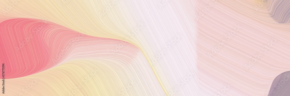 Poster abstract moving horizontal header with antique white, bisque and light coral colors. fluid curved fl
