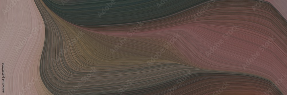Aufkleber abstract artistic designed horizontal header with old mauve, gray gray and pastel brown colors. fluid curved lines with dynamic flowing waves and curves for poster or canvas