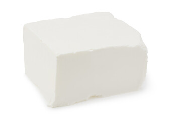 feta cheese isolated on white background. Clipping path and full depth of field