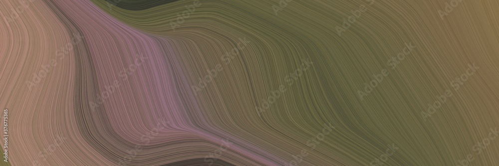 Aufkleber abstract dynamic designed horizontal header with pastel brown, rosy brown and antique fuchsia colors. fluid curved lines with dynamic flowing waves and curves for poster or canvas