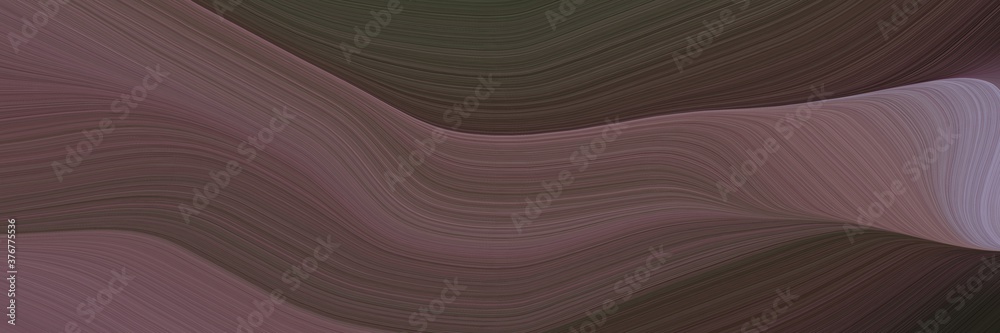 Leinwandbilder abstract modern horizontal banner with old mauve, gray gray and old lavender colors. fluid curved lines with dynamic flowing waves and curves for poster or canvas