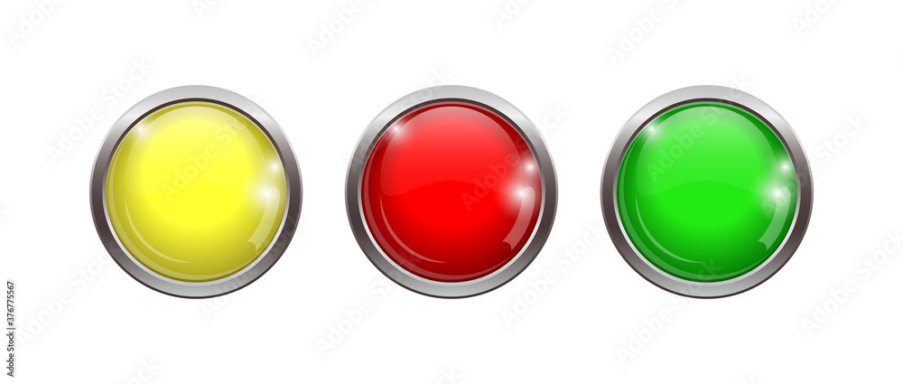 Poster buttons isolated vector colorful. illustration of glossy glass buttons. vector isolated object. colo