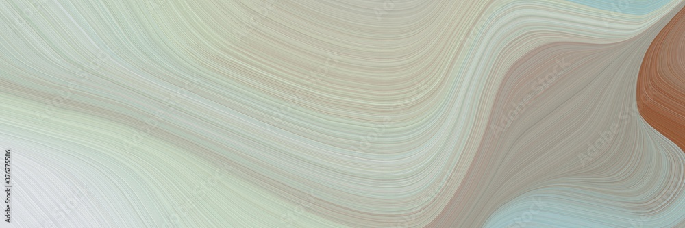 Poster abstract flowing header design with ash gray, pastel brown and rosy brown colors. fluid curved flowi