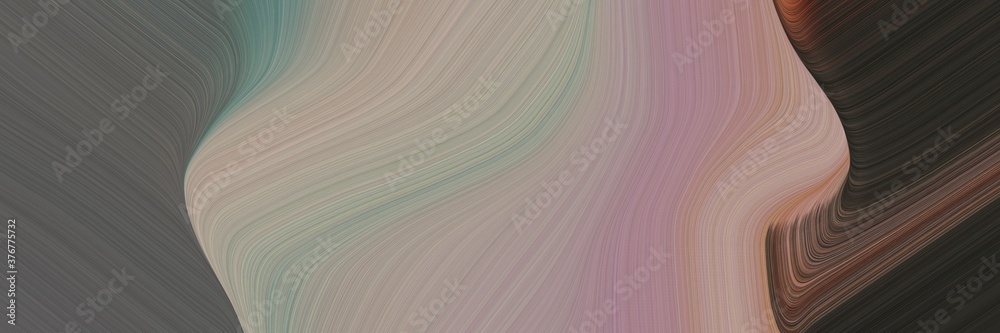 Leinwandbilder abstract colorful horizontal banner with rosy brown, very dark blue and dim gray colors. fluid curve