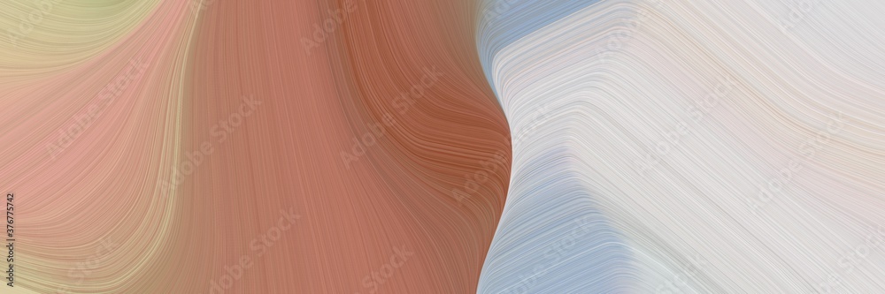 Leinwandbilder abstract flowing designed horizontal banner with pastel gray, light gray and rosy brown colors. flui
