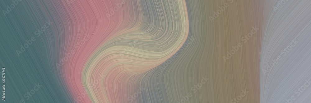 Aufkleber abstract artistic horizontal header with gray gray, rosy brown and dim gray colors. fluid curved flo