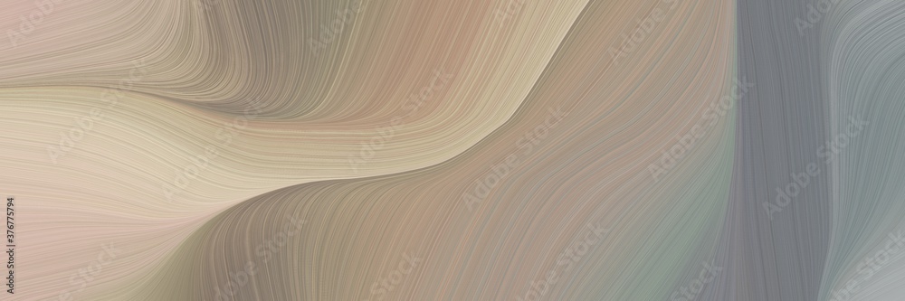 Poster abstract dynamic banner with rosy brown, pastel gray and gray gray colors. fluid curved lines with d