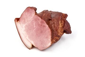 Smoked Pork meat, isolated on a white background
