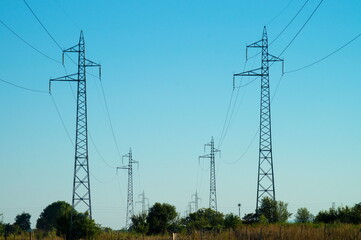 power lines in the field