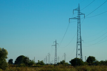 power lines in the field