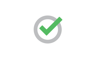 Green check mark. Symbol of approval. Approved tick symbol inside a circle.